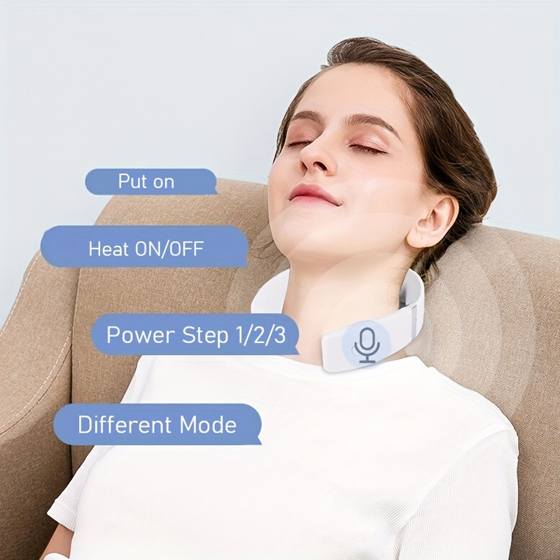 Electric Pulse Neck Massager, Intelligent Neck Massage With Heat, 3 Modes  15 Levels Cordless Deep Tissue Trigger Point Massager For Pain Relief And  Relax