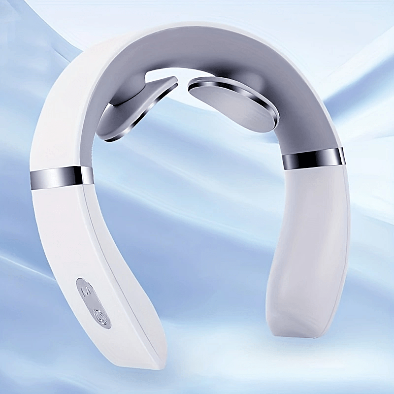 Neck Massager for Lymphatic Drainage Massager, Electric Pulse Neck Massager  for Pain Relief Deep Tissue, Portable Intelligent Neck Massager with Heat
