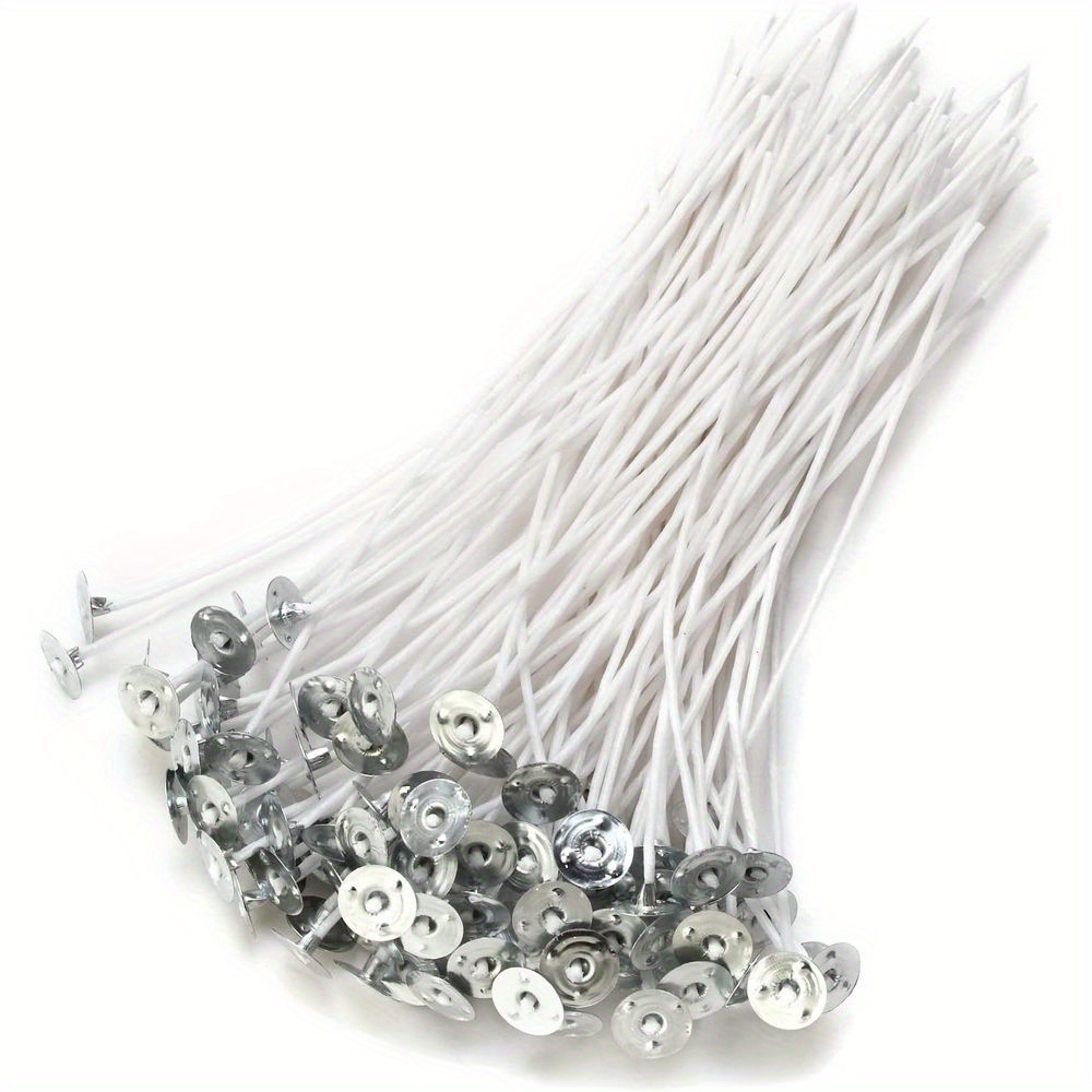 100pcs ECO16 Wicks for Soy Candles, 8 inch Pre-Waxed Candle Wick for Candle  Making,Thick Candle Wick with Base