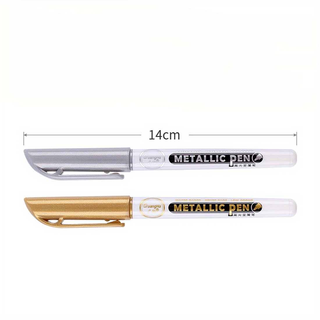 6 bolígrafos de dibujo de resina epoxi dorada y plateada, rotulador  permanente metálico