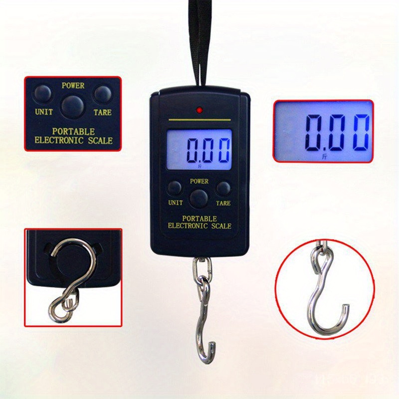 Portable 40KG Digital Luggage Fish Hook Weight Scale