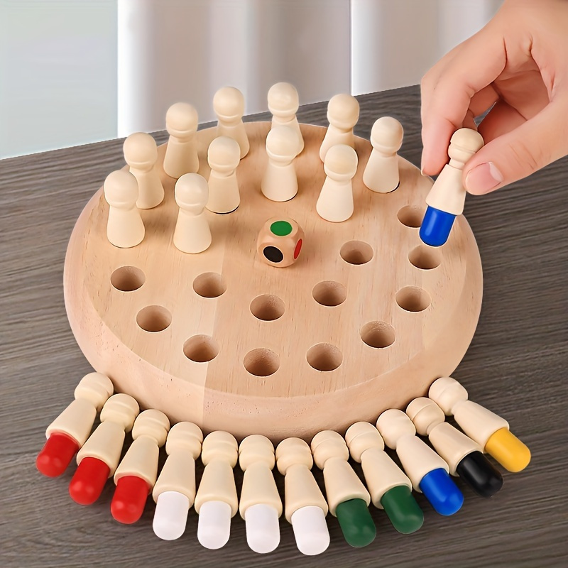 Memory Wooden Chess Game for Children. 