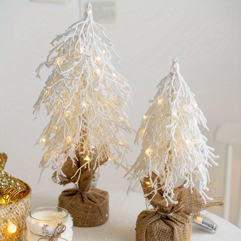 Snowy White Christmas Tree Ornament Perfect For Desktop - Temu