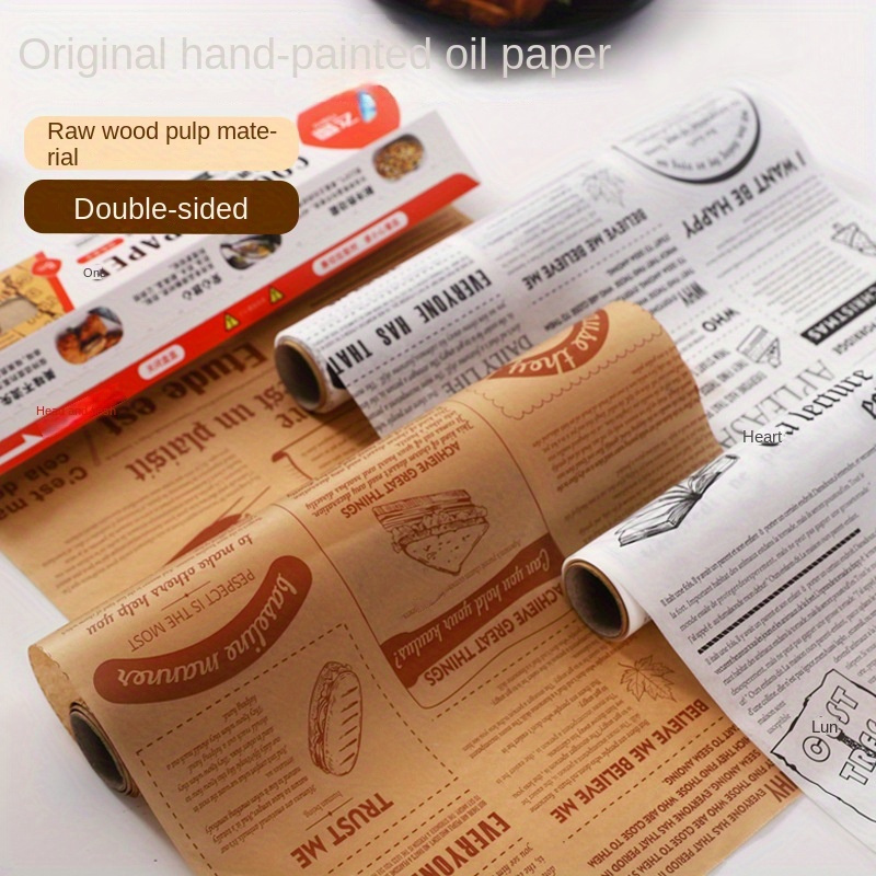 Classic Newspaper Design Parchment Paper Kitchen Oil Absorbing Paper  Non-Stick Oil-Proof Baking Paper Sandwich Heat Resistant Paper Roll