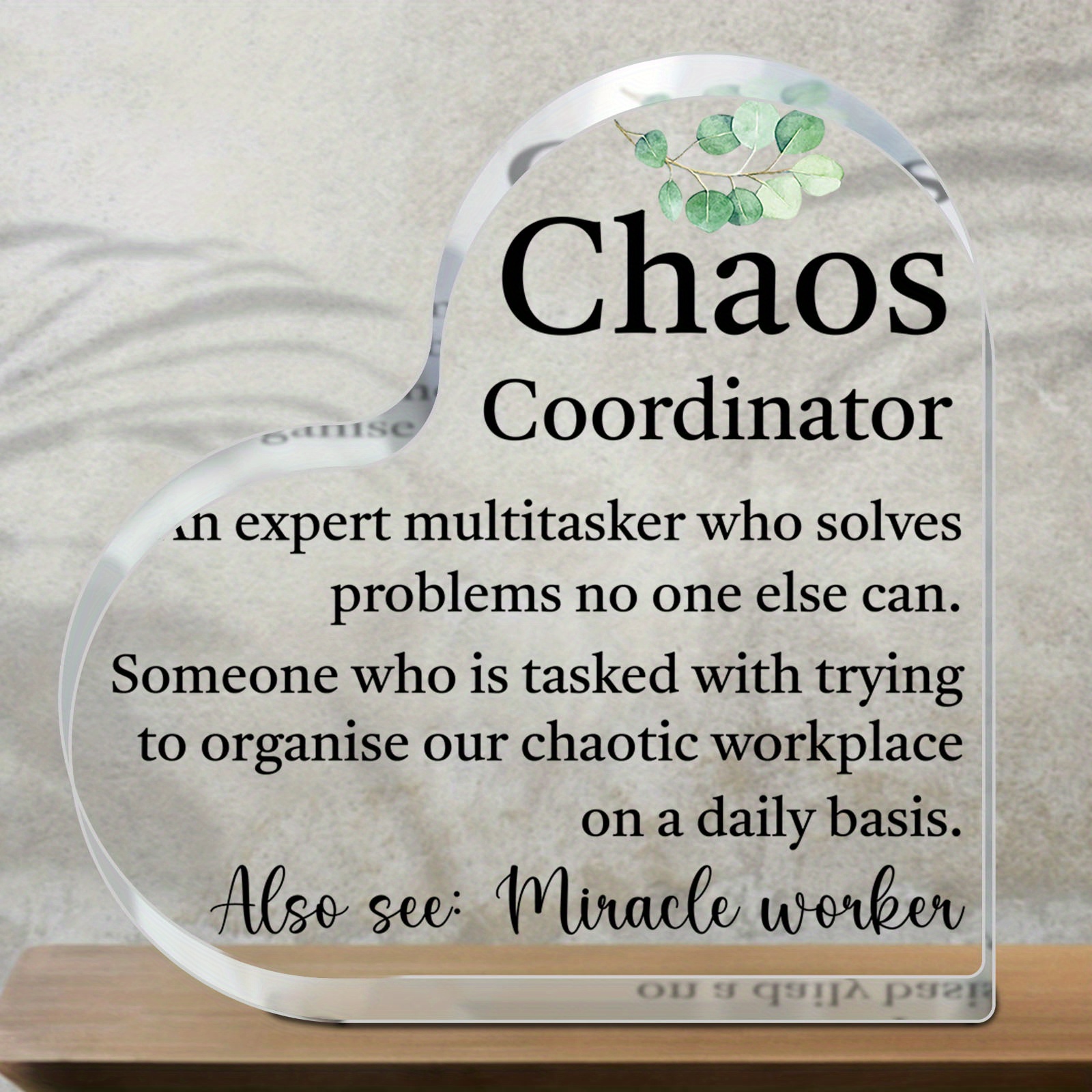  Funny Chaos Coordinator Gifts Office Desk Decor Sign Coworker  Gifts for Women Inspiration Work Gifts for Coworkers Retirement Thank You  Gifts for Boss Assistant Teacher Manager Nurse - TZB03 : Home