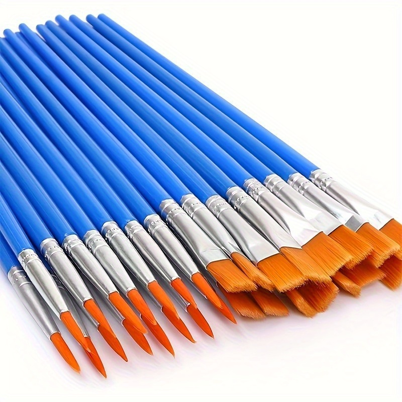 Small Paint Brushes Bulk, 50 Pcs Flat Tip Paint Brushes with round Acrylic  Paint Brushes Set Craft Brushes for Kids Classroom Acrylic Watercolor  Canvas Face Painting Touch Up