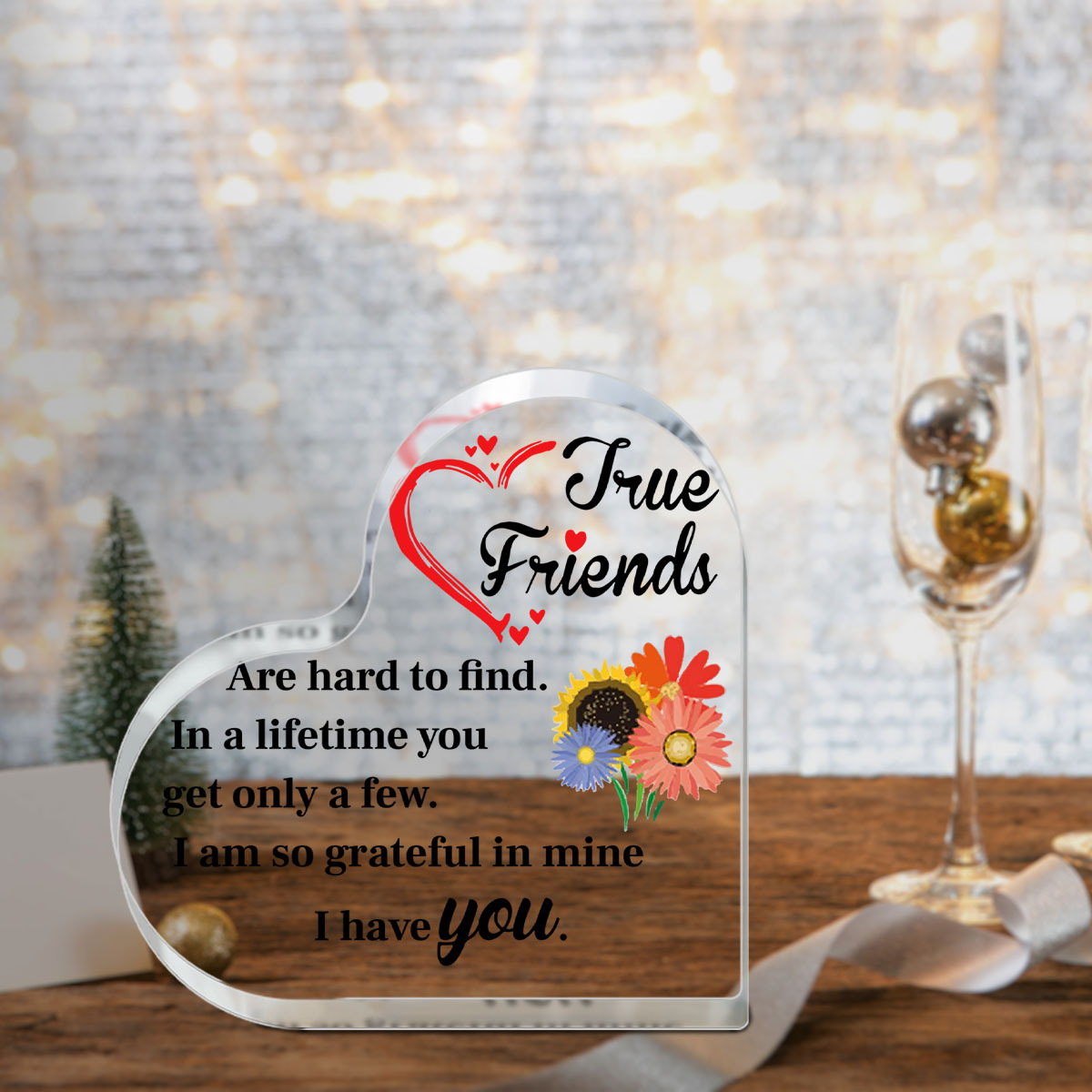 True Friend Gifts for Women Friend, Friendship Gifts Thank You Gift for  Long Distance Friends Coworker Bestie BFF Sister, Birthday Gifts Friendship