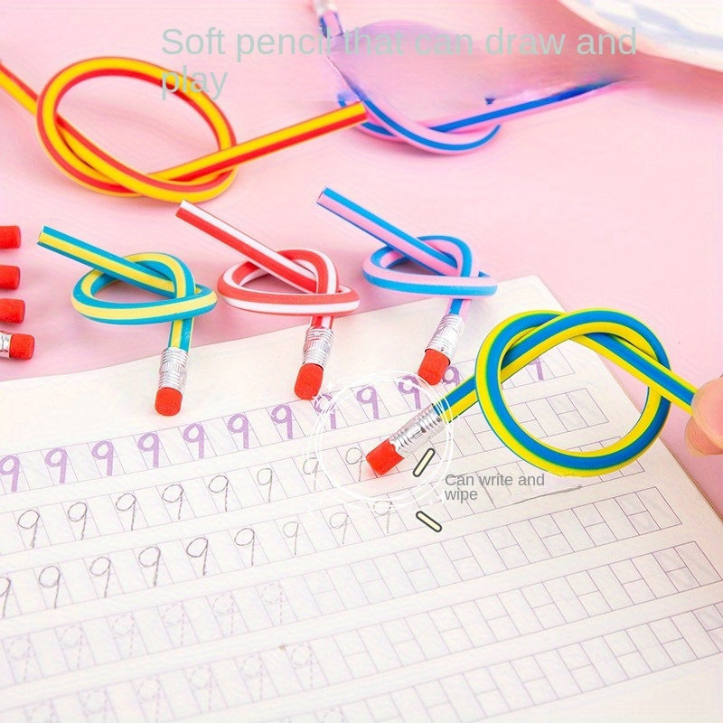 5pcs Soft Pencil Student Creative Stationery Writing Constantly Can Be Bent  At Will Cute Pencil Elastic Bending Bending Constantly Deformed Soft Pencil, Shop On Temu And start Saving