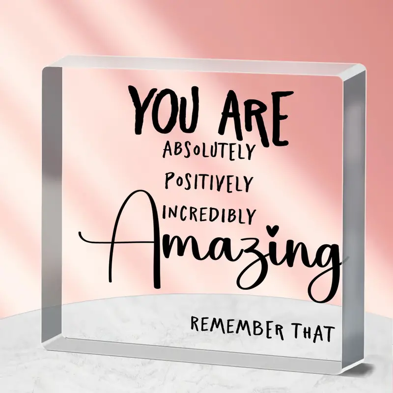 Inspirational Quotes Desk Ornament Gift Wooden Desk Sign Encouragement  Cheer Up Gifts You Are Loved You Are Enough Positive Plaque for Coworker  Women