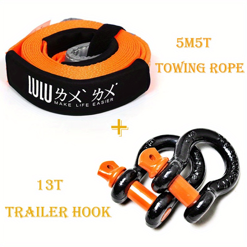 5t Tow Rope Double layer Thickened Tow Rope Hook For Off - Temu Canada