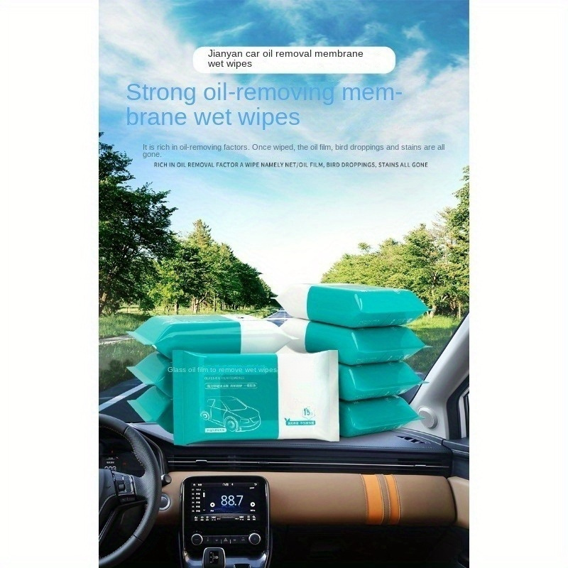 Car Glass Oil Film Removal Wipes Automobile Wet Glasses - Temu