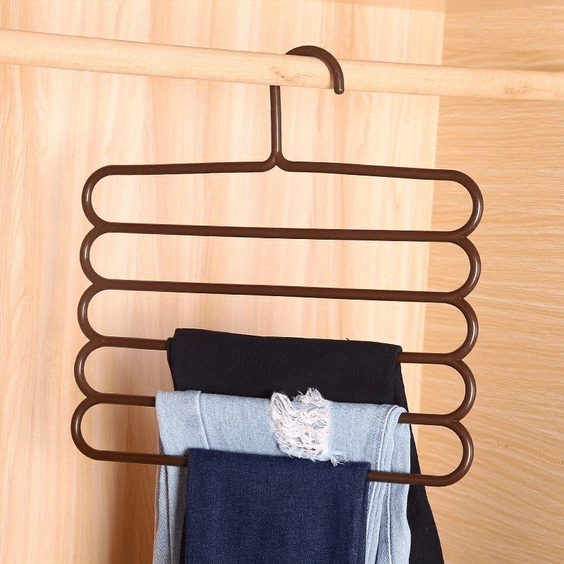 5 Layers Non-slip Multifunctional Clothes Hangers Pants Storage Hangers  Cloth Holder Rack Multilayer Scarf Tie Rack Hanger Holder Space Saving