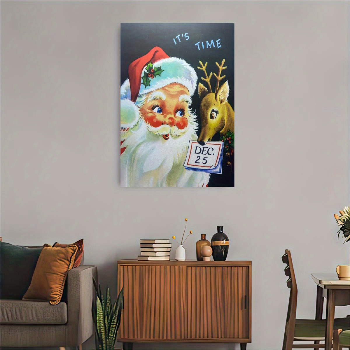 Vintage Santa Claus Painting Canvas & Wood Sign Wall Art – Hangout Home