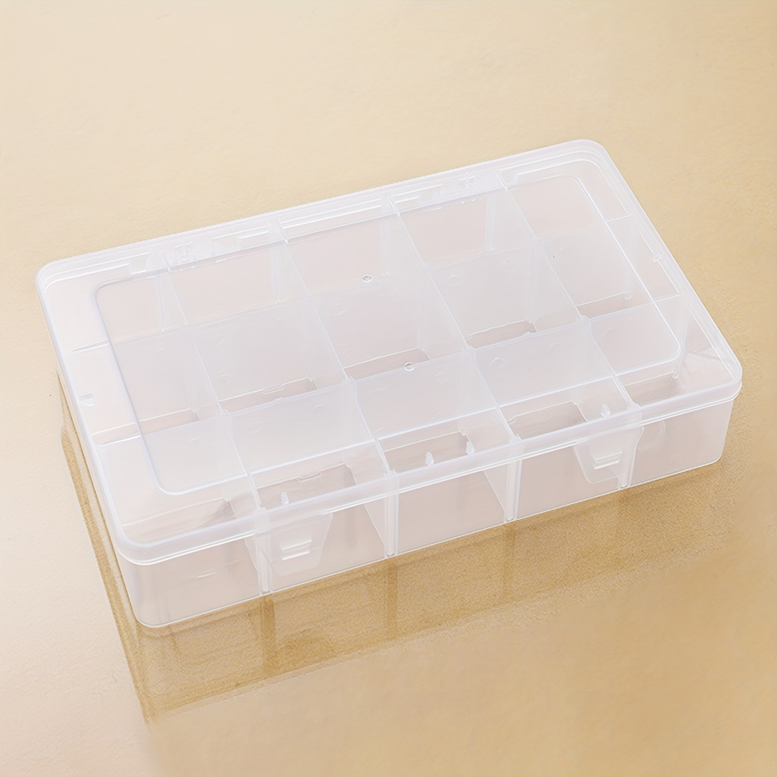 1pc Transparent 15-Grid Plastic Storage Box, Multifunctional