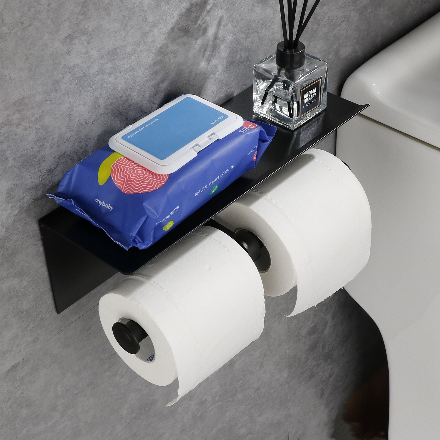 Toilet Roll Paper Holder Shelf Bathroom Tissue Storage Rack - Temu