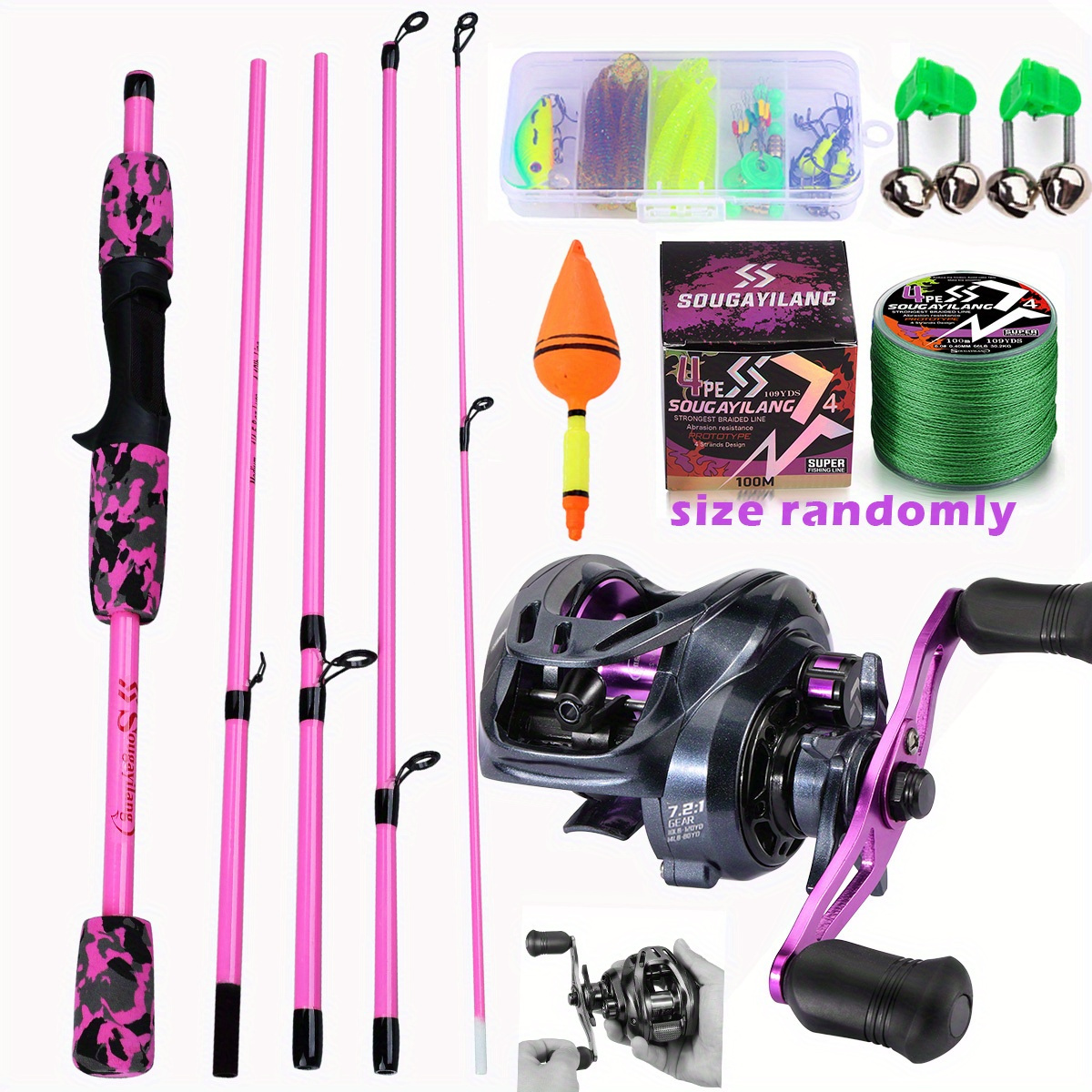 Sougayilang Baitcasting Reel and Rod Combo 19+1BB Powerful