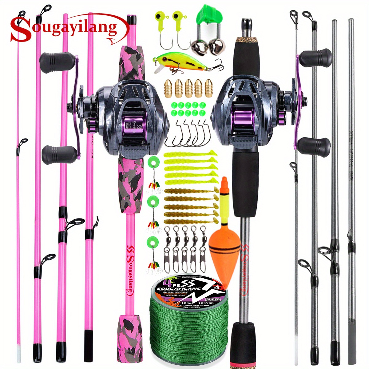 Sougayilang Fishing Rod Reel Combination Including Durable - Temu