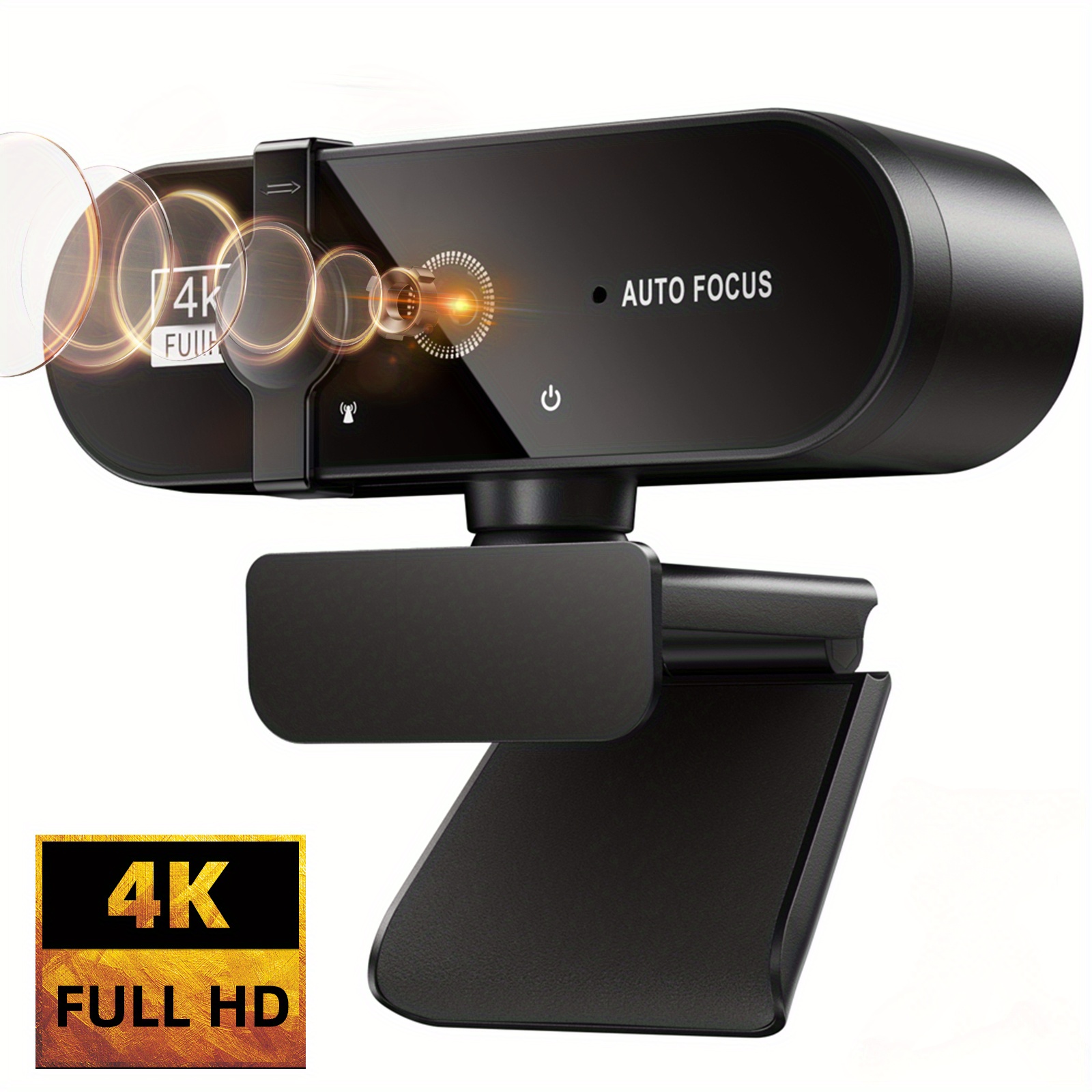 Webcam USB Full HD avec autofocus, double micro intégré et anneau