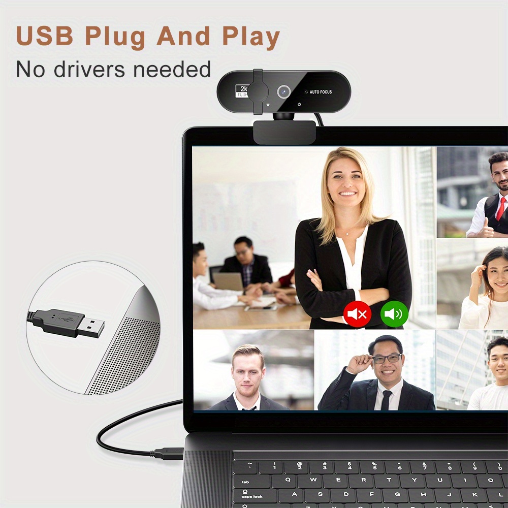 Usb Web Camera With Microphone Usb Plug And Play Video Call - Temu