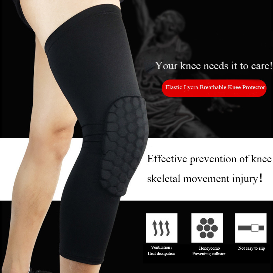 1Pcs Honeycomb Knee Compression Sleeves Basketball Knee Pad Leg