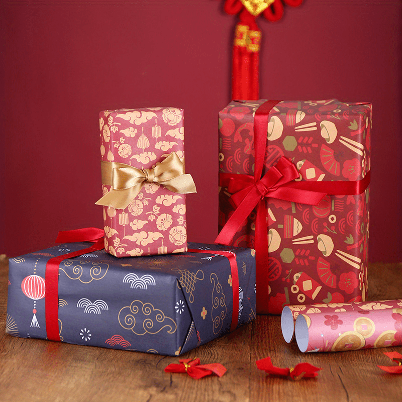 4pcs Vintage Style Christmas Craft Paper, Wrapping Paper For Gift Packaging  Diy