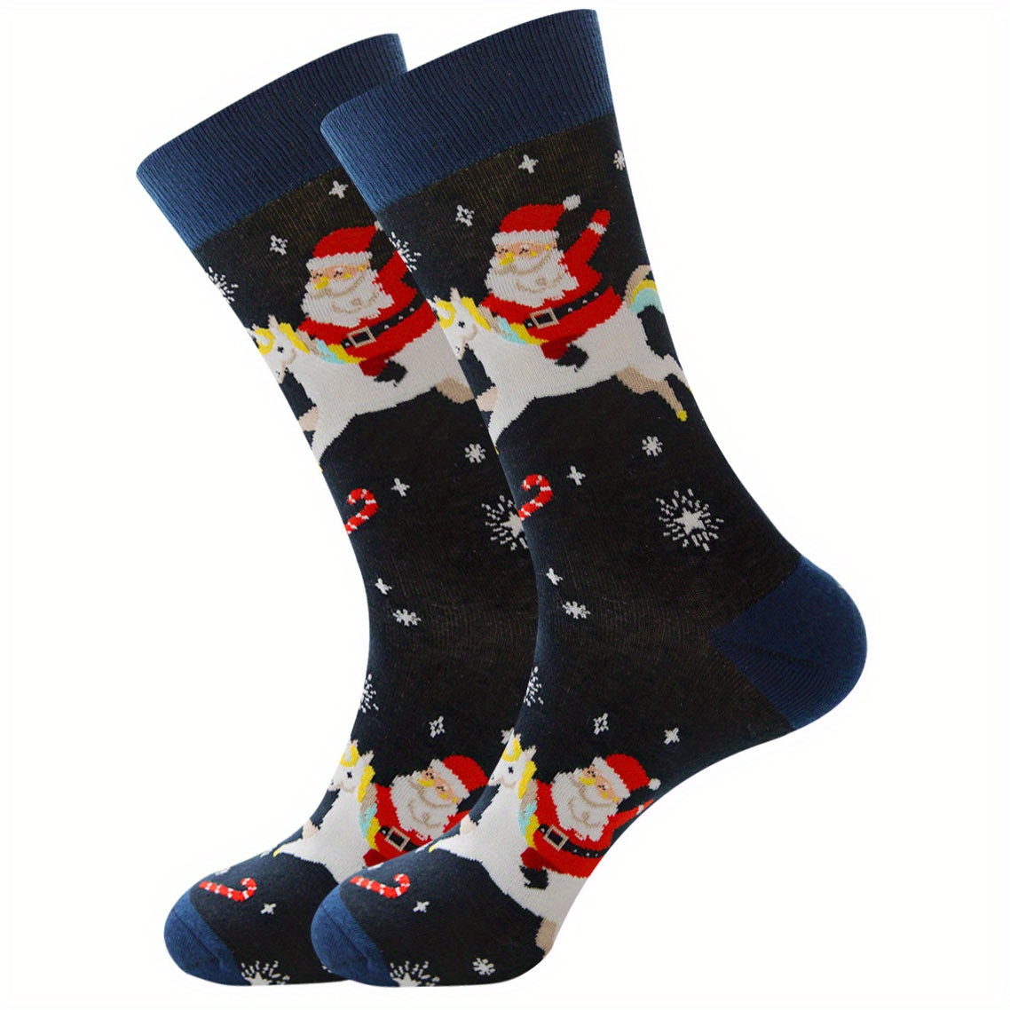 Coffret De 4 Paires De Chaussettes De Noël Unisexes - Motifs Festifs, Coton Doux, Tailles 36-43