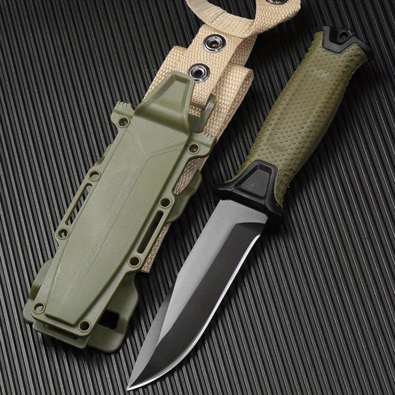 9 Tactical Knife FIXED BLADE KNIFE w/ Kydex Sheath Coyote Brown Survival  Knife