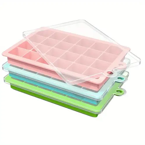 Xianrenge Ice Cube Tray With Lid And Bin - Silicone Ice Tray For