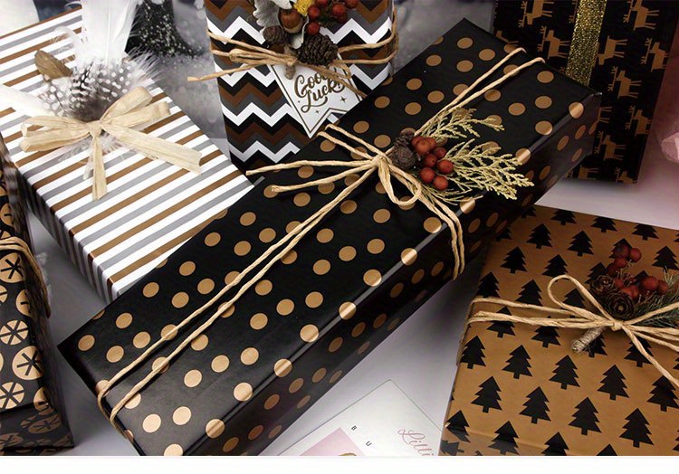 Christmas Simple Bronze Golden Gift Wrapping Paper, Polka Dot Gift Wrapping  Paper, Wall Paper, Book Leather Paper - Temu