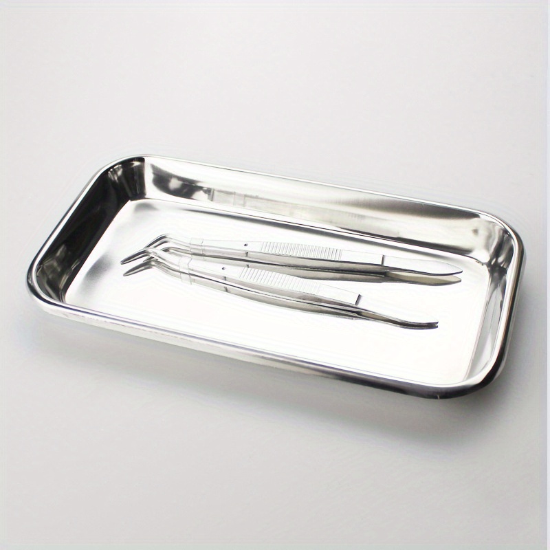 Dental Tray - Lyuxzad 2 Pack Stainless Steel Trays 12.6 X 10.6 X 0.8  Flat Tray for Dental Piercing Lab Instrument Kitchen Baking Pet Bathroom  Tools