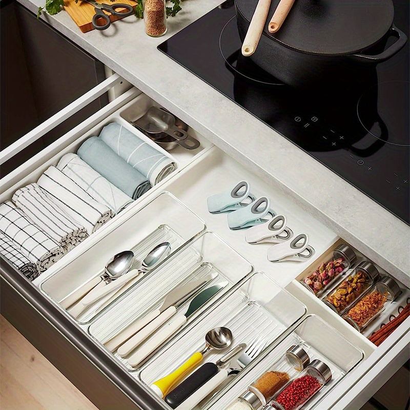 Kitchen Drawer Organizer for Flatware and Utensils,Clear Acrylic