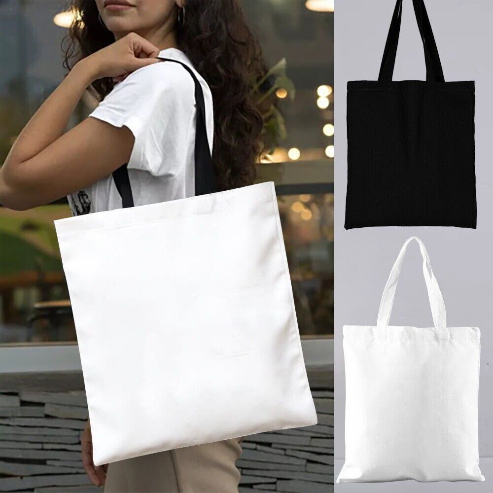 6Pcs Canvas Tote Bag Blank Sublimation Grocery Bags Lightweight