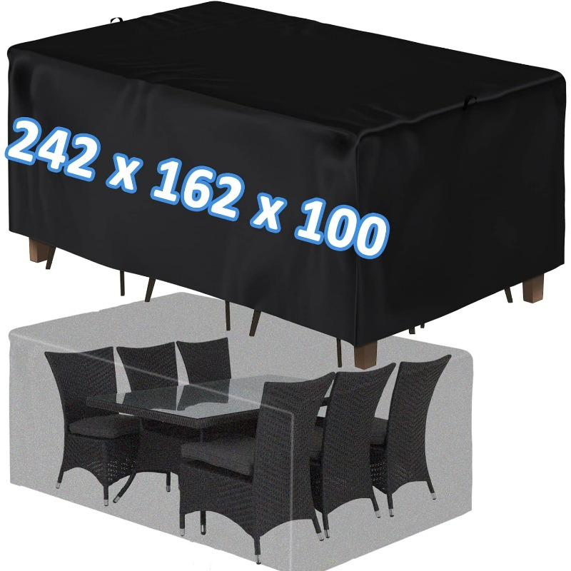 Funda protectora mesa rectangular + 6 u 8 sillas de jardín