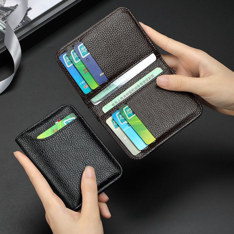 Leather Card Holder Minimalist Front Pocket Wallet, Gifts For Husband - Temu