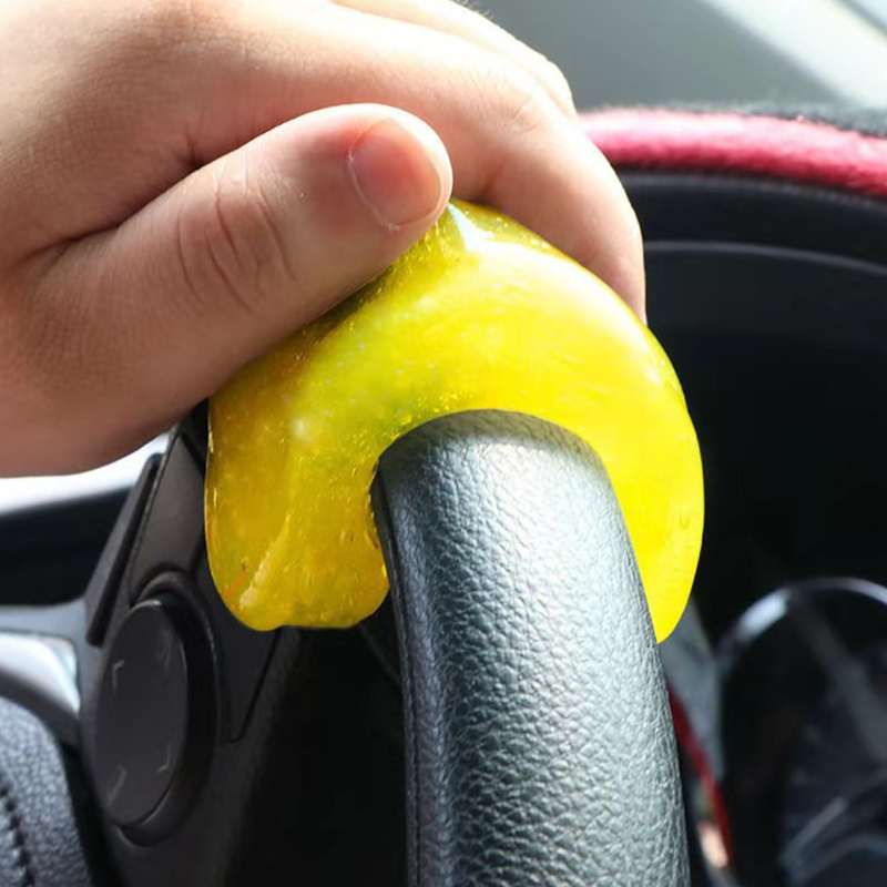 1pc Yellow Cleaning Slime For Keyboard, Car Vents Decoration