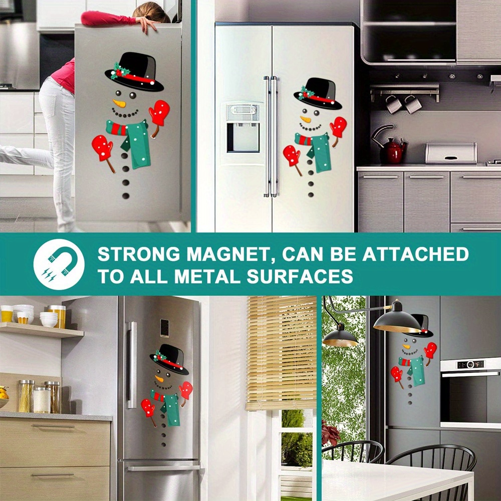 Snowman Refrigerator Magnets Set of 16, Cute Funny Fridge Magnet