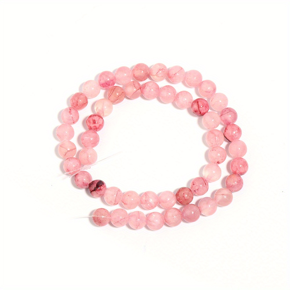 White Persian Jade Pink Natural Gemstone Beads Pink White Beads For  Bracelets