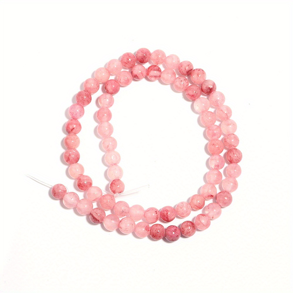 Pink Persian Jade 6mm Natural Gemstone Beads Pink White Beads For Bracelets