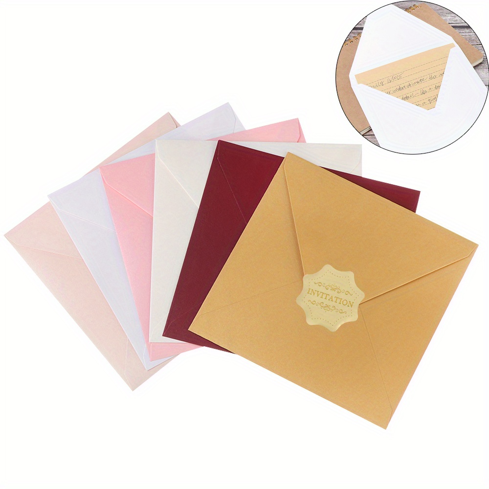 

10pcs/lot Greeting Card Name Card Envelope Hot Stamping Love Pearlescent Square Paper Envelopes