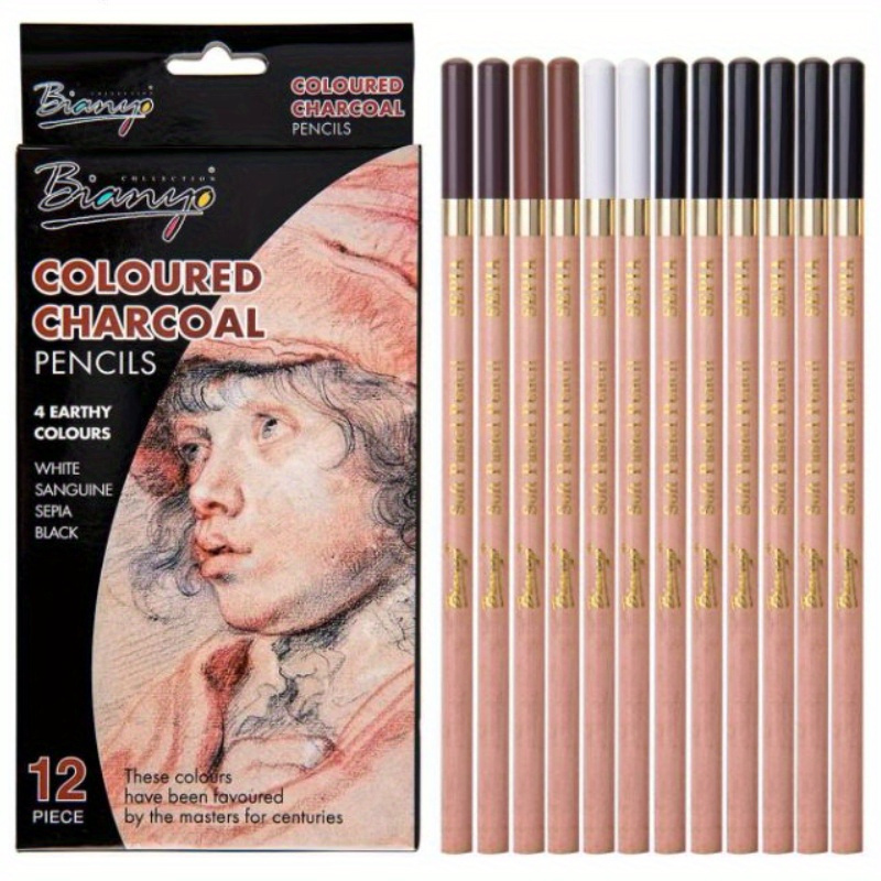 Bianyo Sketch Pencils Set 12 Charcoal Drawing Pencils For Artists