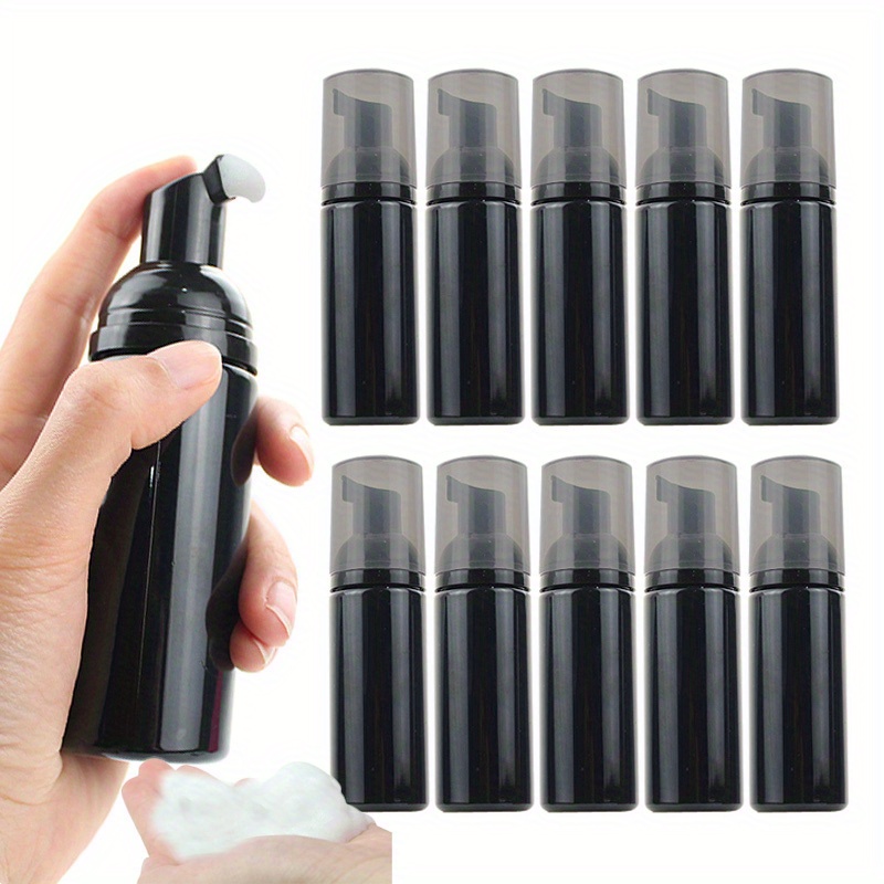 

10pcs 50ml Empty Foaming Bottle Black Soap Bottle Foaming Bottle For Travel Cosmetics Packaging Foam Dispenser Bottle
