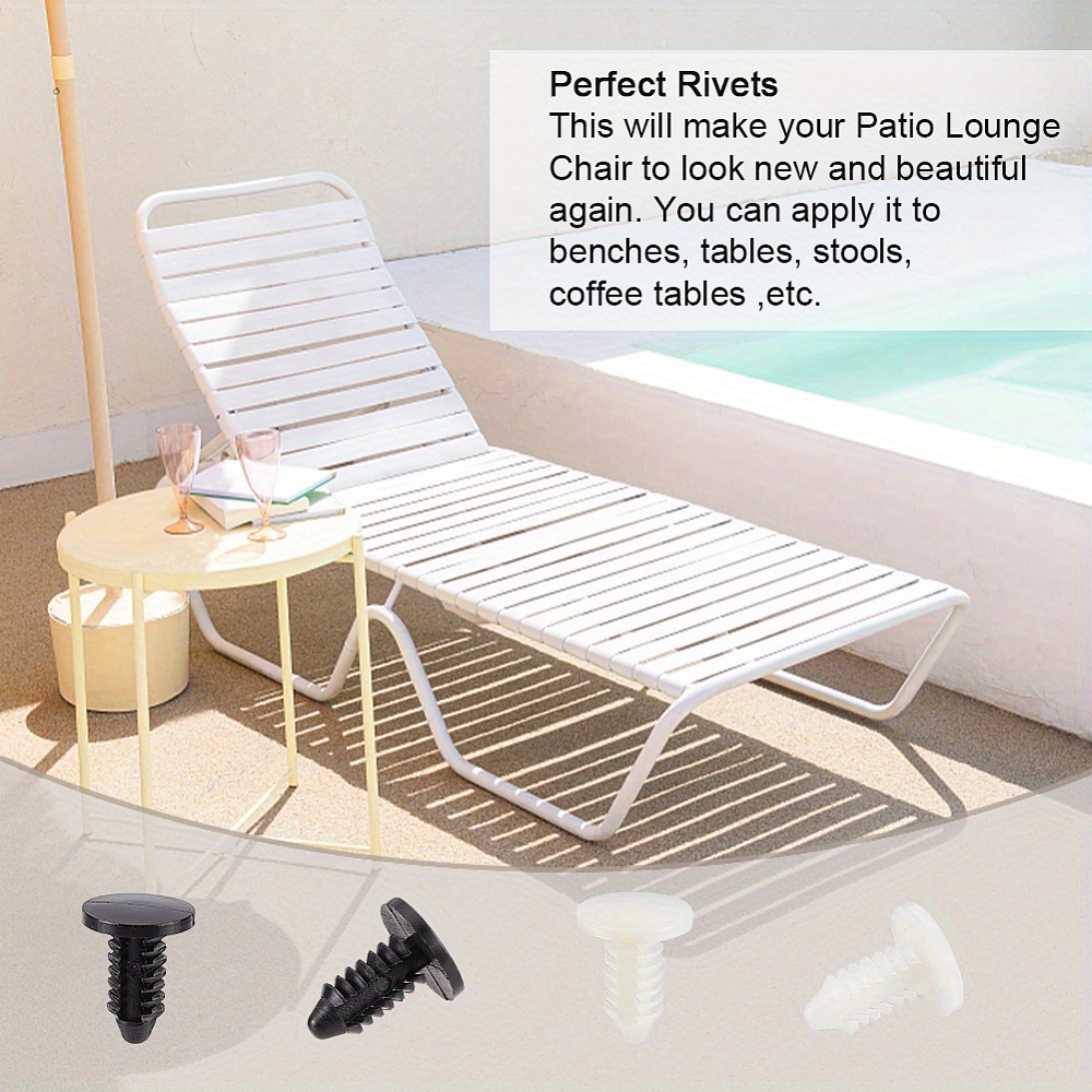 100pcs Nylon Strapping Rivets, Multi-Gauge Rivets, 3/5&*; Length Patio  Chair Strapping Fasteners, Lawn Chair Webbing Patio Chair Repair Kit, For 