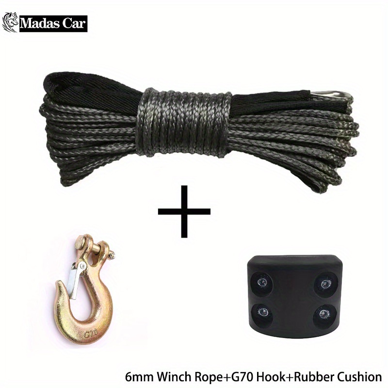 15T Winch Hook Rubber Stopper For Synthetic Winch Rope Cable UTV