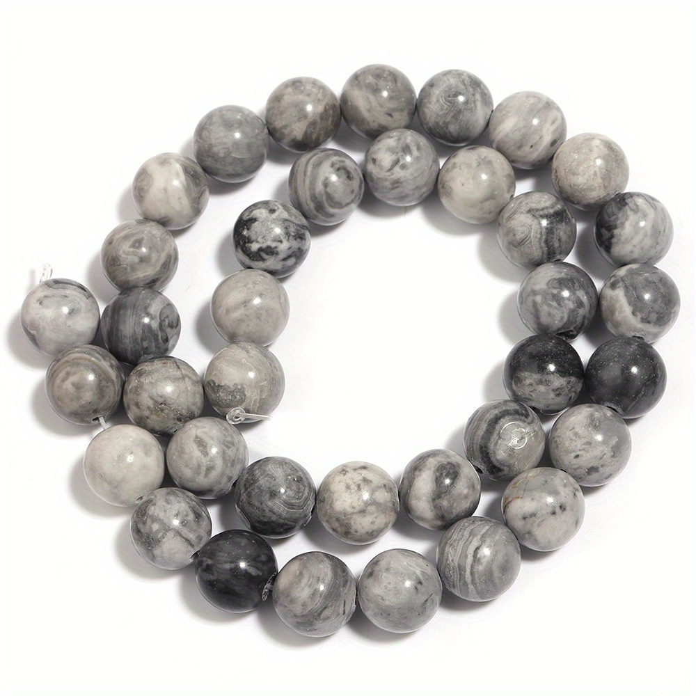 1 Strand Gray Silk Jasper Beads Natural Gemstone Beads Round - Temu