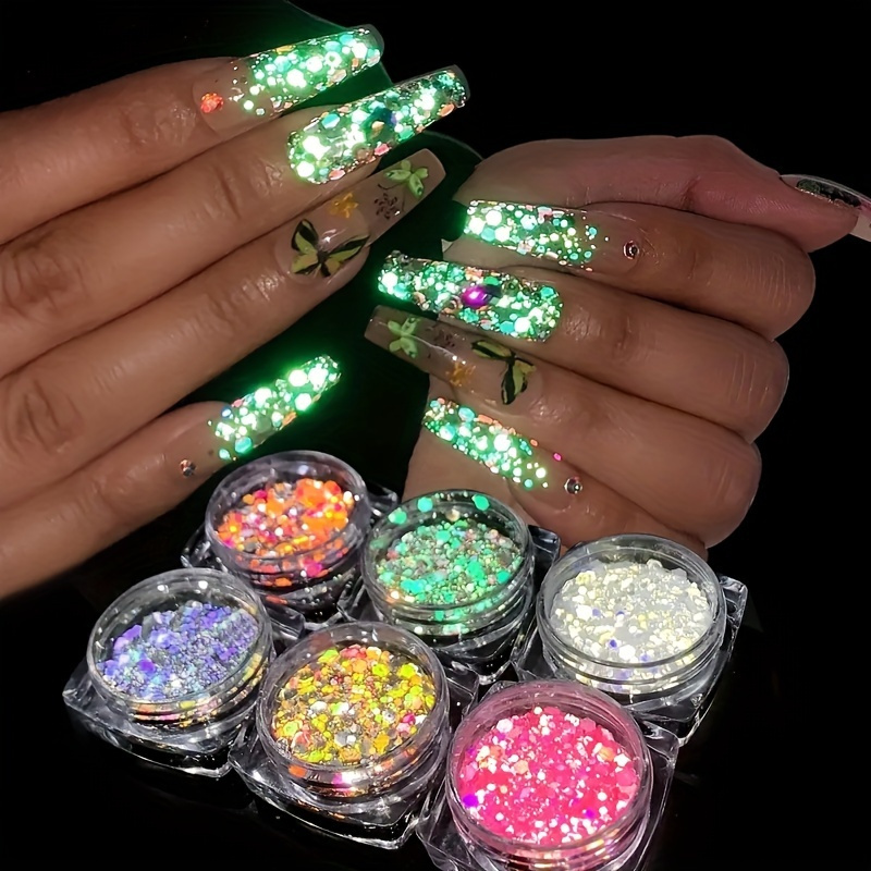 12 Colors Holographic Chunky Glitter Sequins Resin Craft - Temu