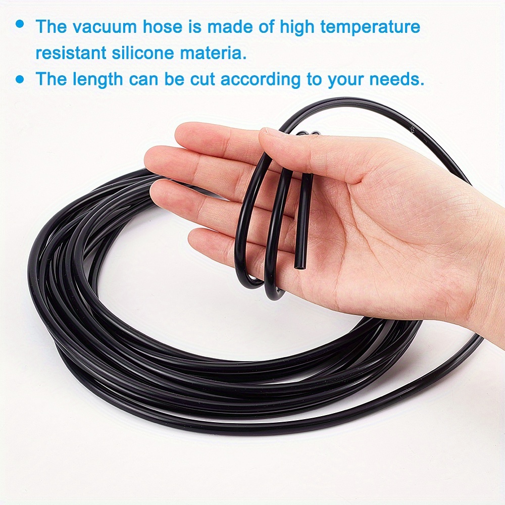 Black Vacuum Hose High Temperature Silicone Vacuum Tubing - Temu