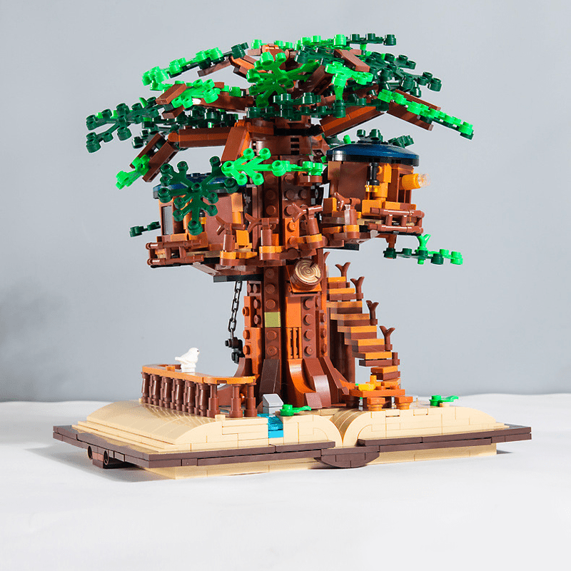 Diy Moc Jungle Tree House Magic Book Four Seasons Assembly Temu