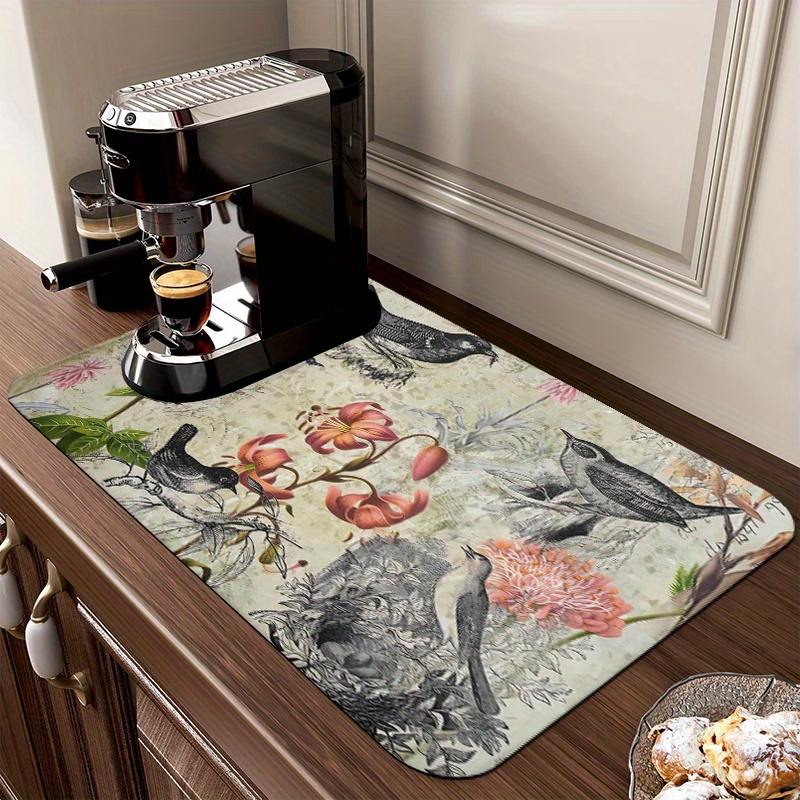 Quick dry Coffee Mat Large Absorbent Draining Pad For Dishes - Temu