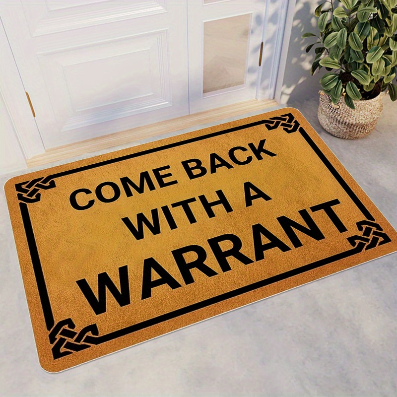 Letter Print Doormat, Non-Slip Resist Dirt Door Rugs for Entrance