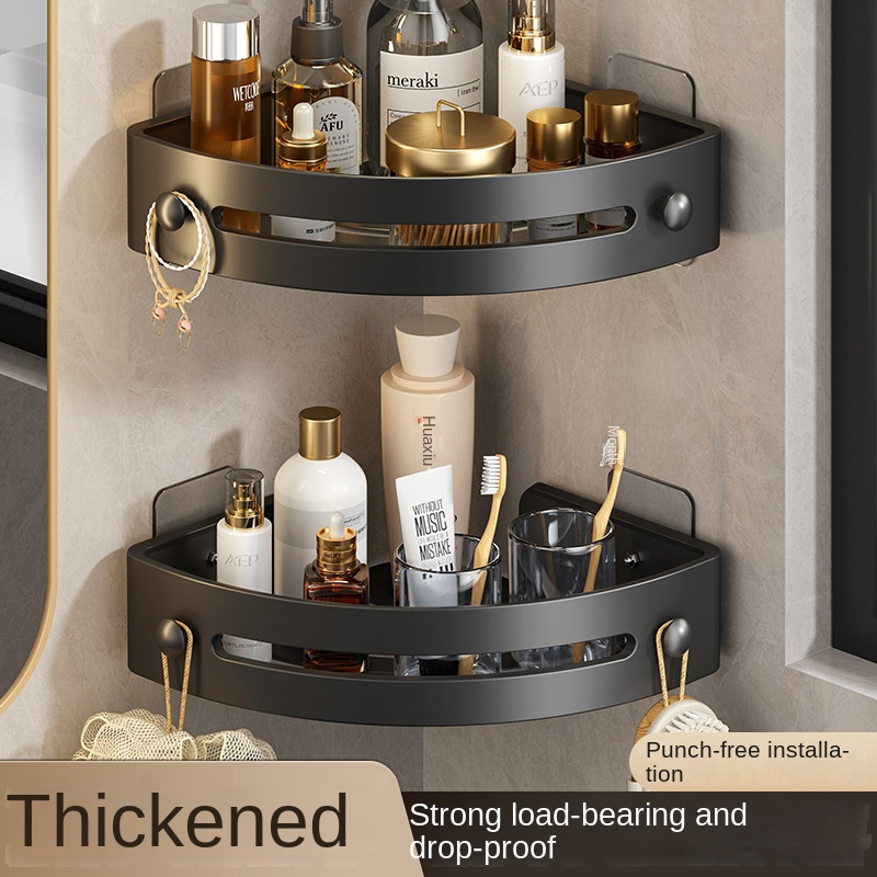 1pc Punch-free Bathroom Shelf, Multifunctional Storage Rack For Bathroom  Accessories